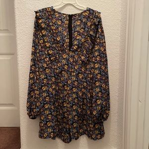 Shein Floral long sleeve short romper